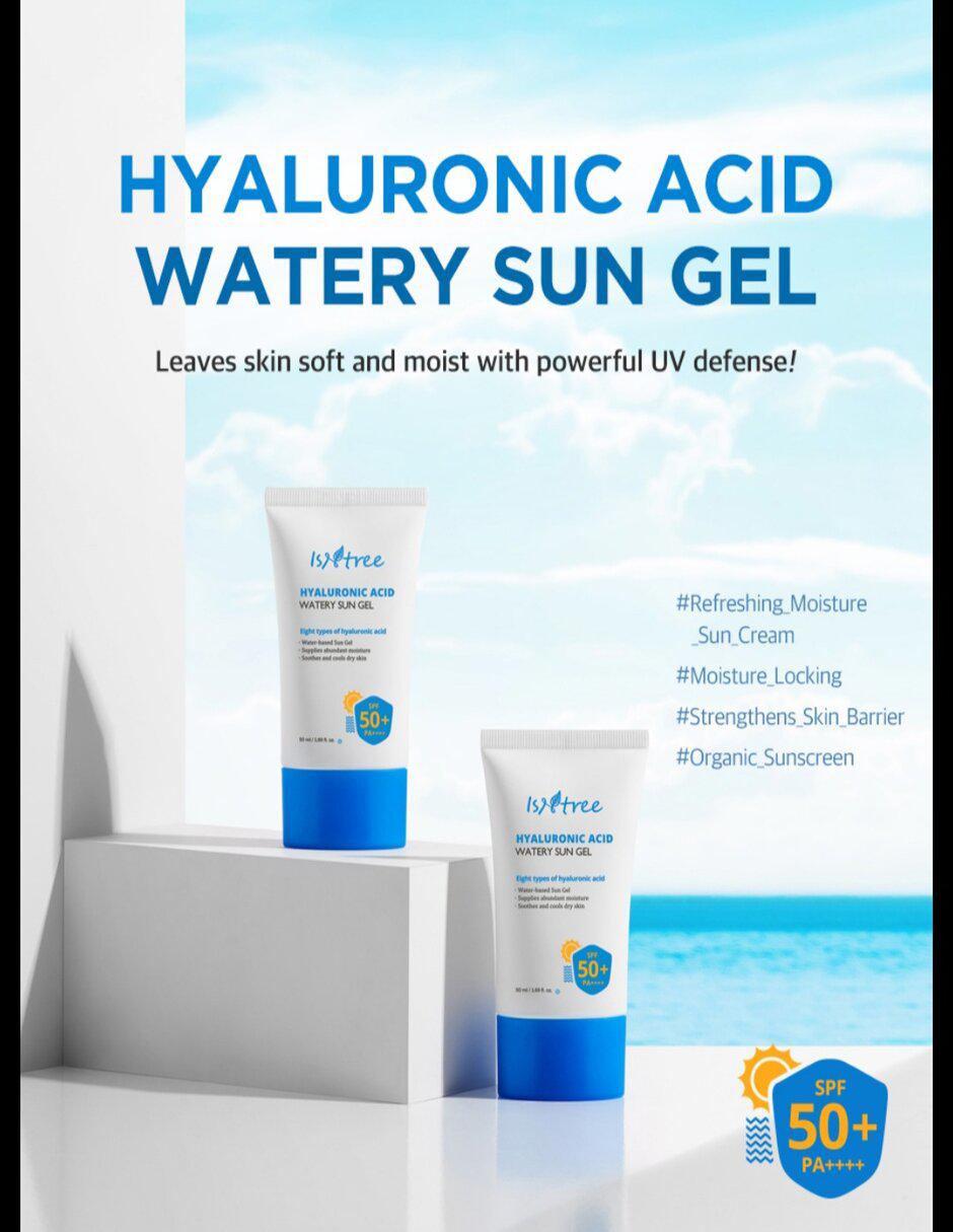 Protector solar FPS 50 Watery Sun Gel Hyaluronic Acid 50 ml 2