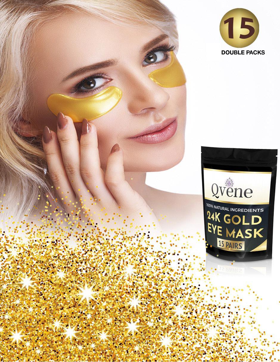 Set 15 pares mascarillas hidratantes contorno ojos de colágeno con partículas de oro 24K 4