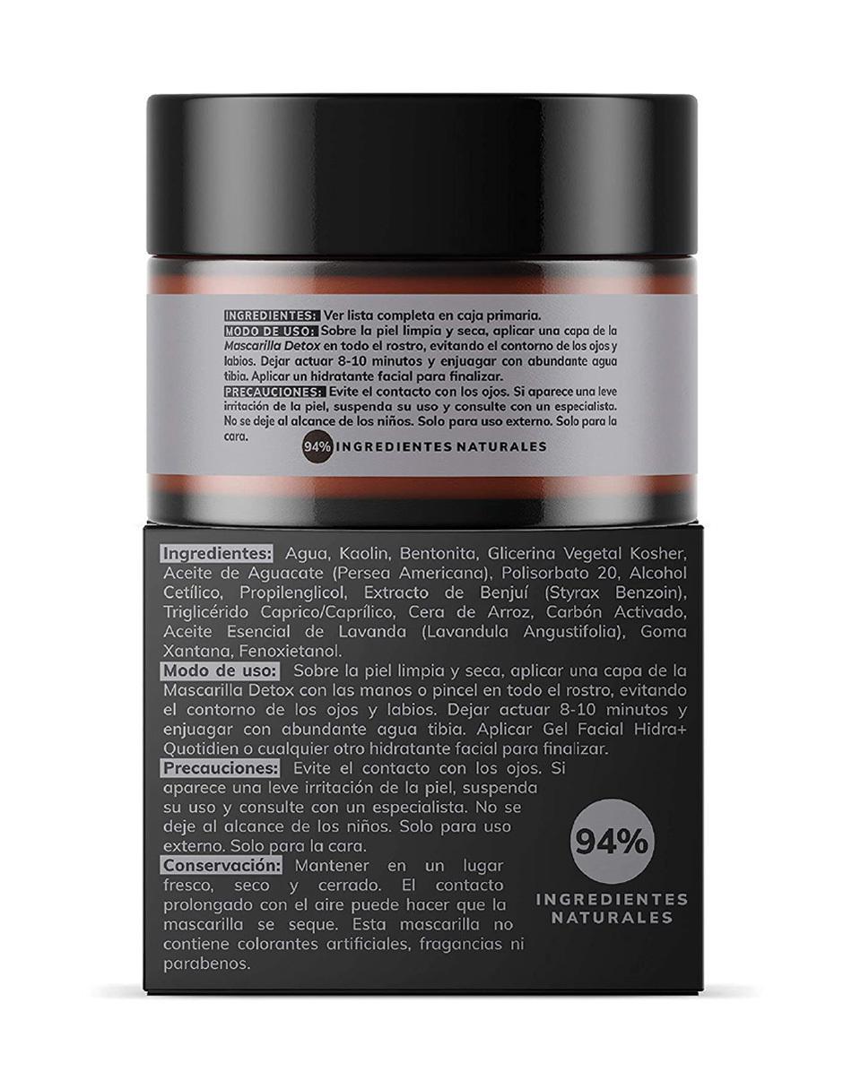 Mascarilla Detox de Carbon Activado y Arcillas Skin Care Facial 50g 2