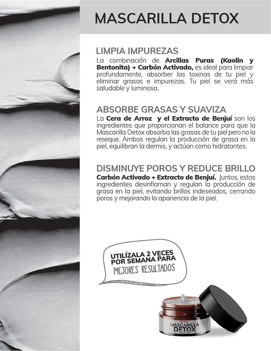Mascarilla Detox de Carbon Activado y Arcillas Skin Care Facial 50g 4