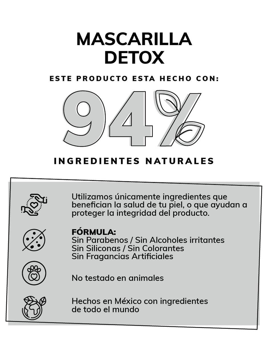 Mascarilla Detox de Carbon Activado y Arcillas Skin Care Facial 50g 7