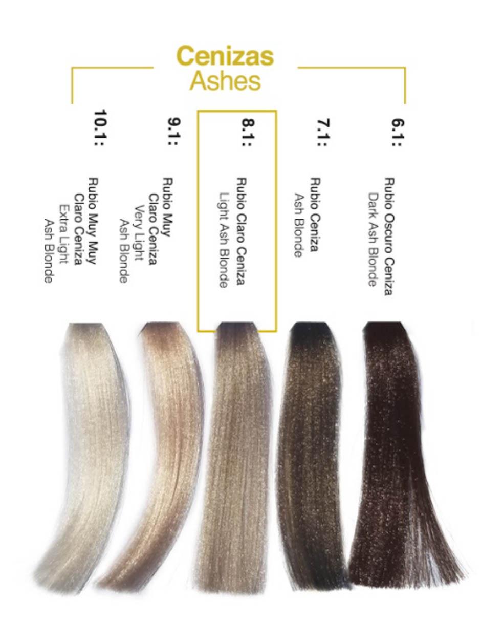 Tinte para cabello Hair Solution Gold tono 8.1 rubio claro cenizo 2