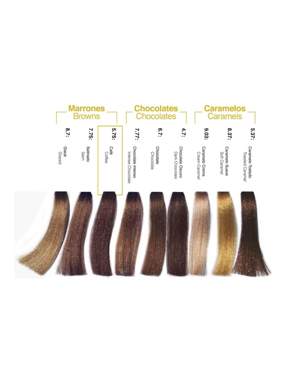 Tinte para cabello Hair Solution Gold tono 4.0 castaño profundo 2