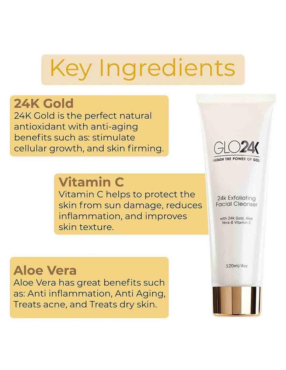 Tratamiento para rostro Limpiador Facial Exfoliante Glo24K exfoliante 5