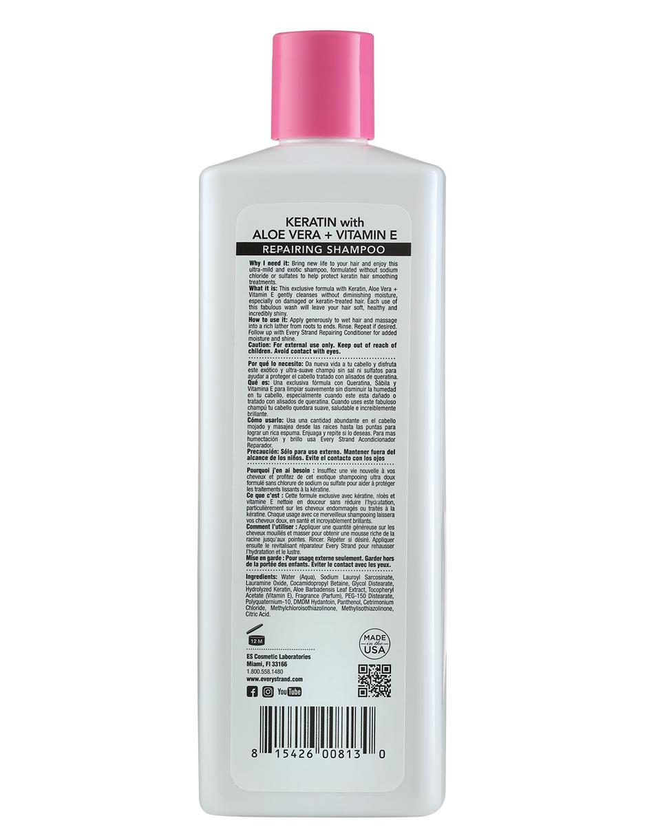 Shampoo reparador para cabello Keratin with Aloe Vera + Vitamin E 2