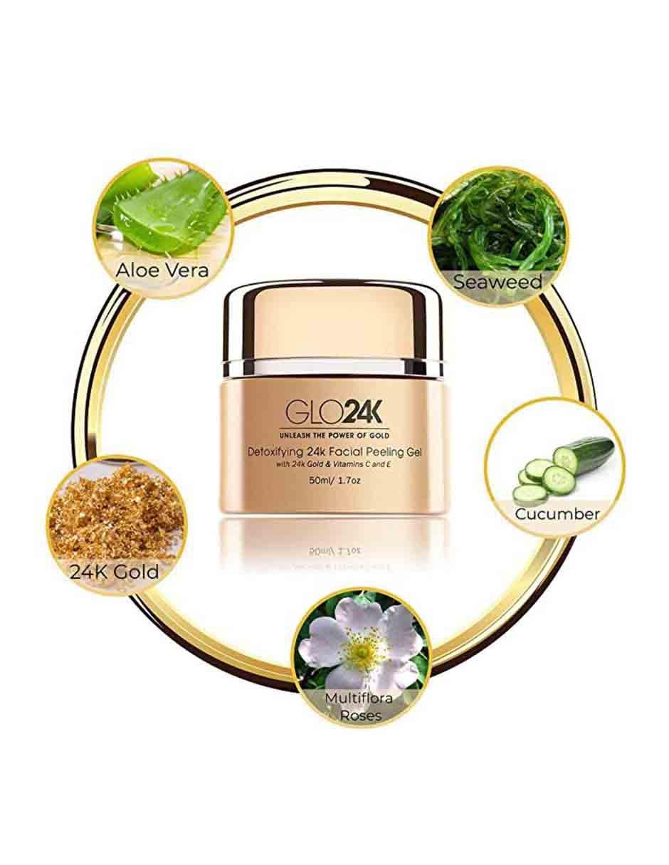Gel exfoliante facial con oro de 24k 2