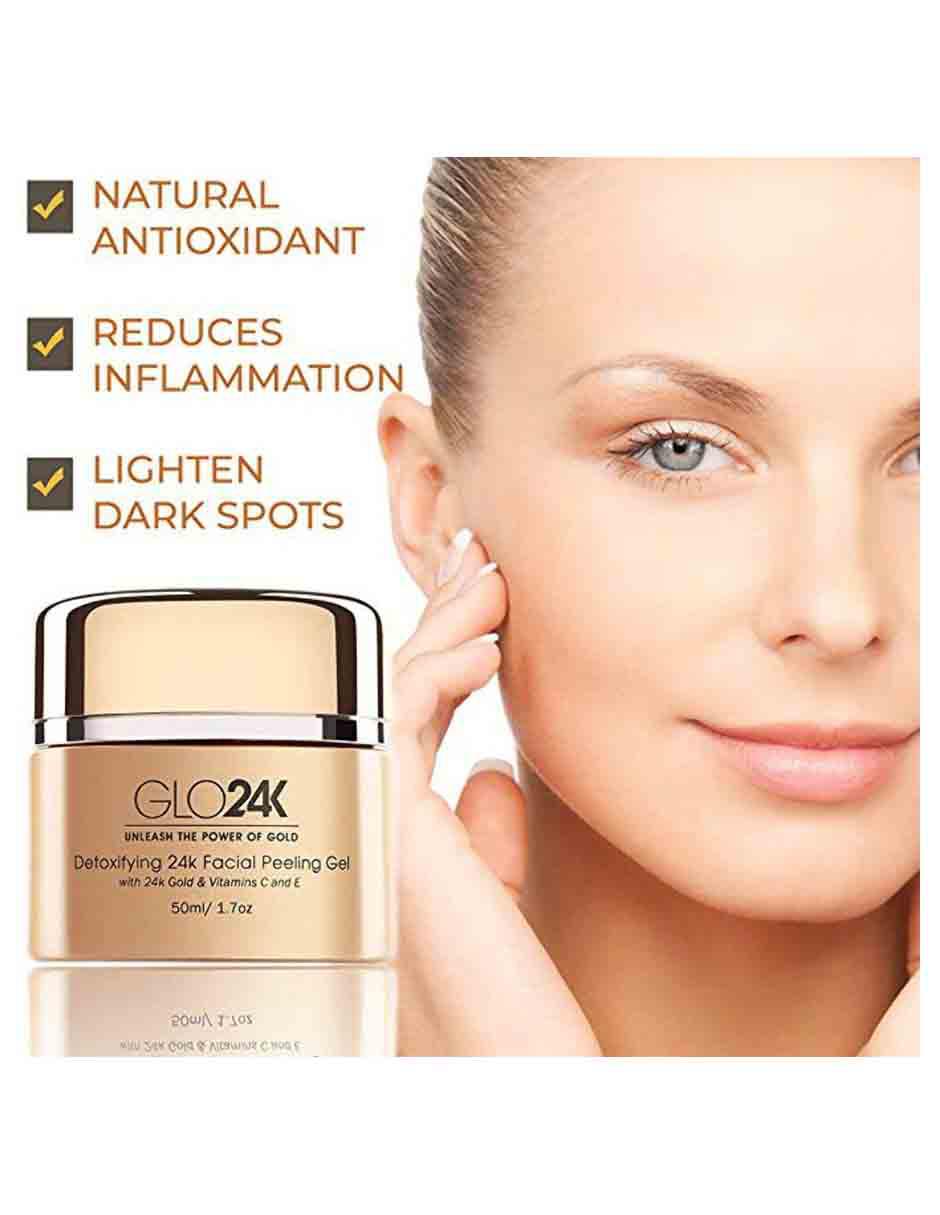 Gel exfoliante facial con oro de 24k 3