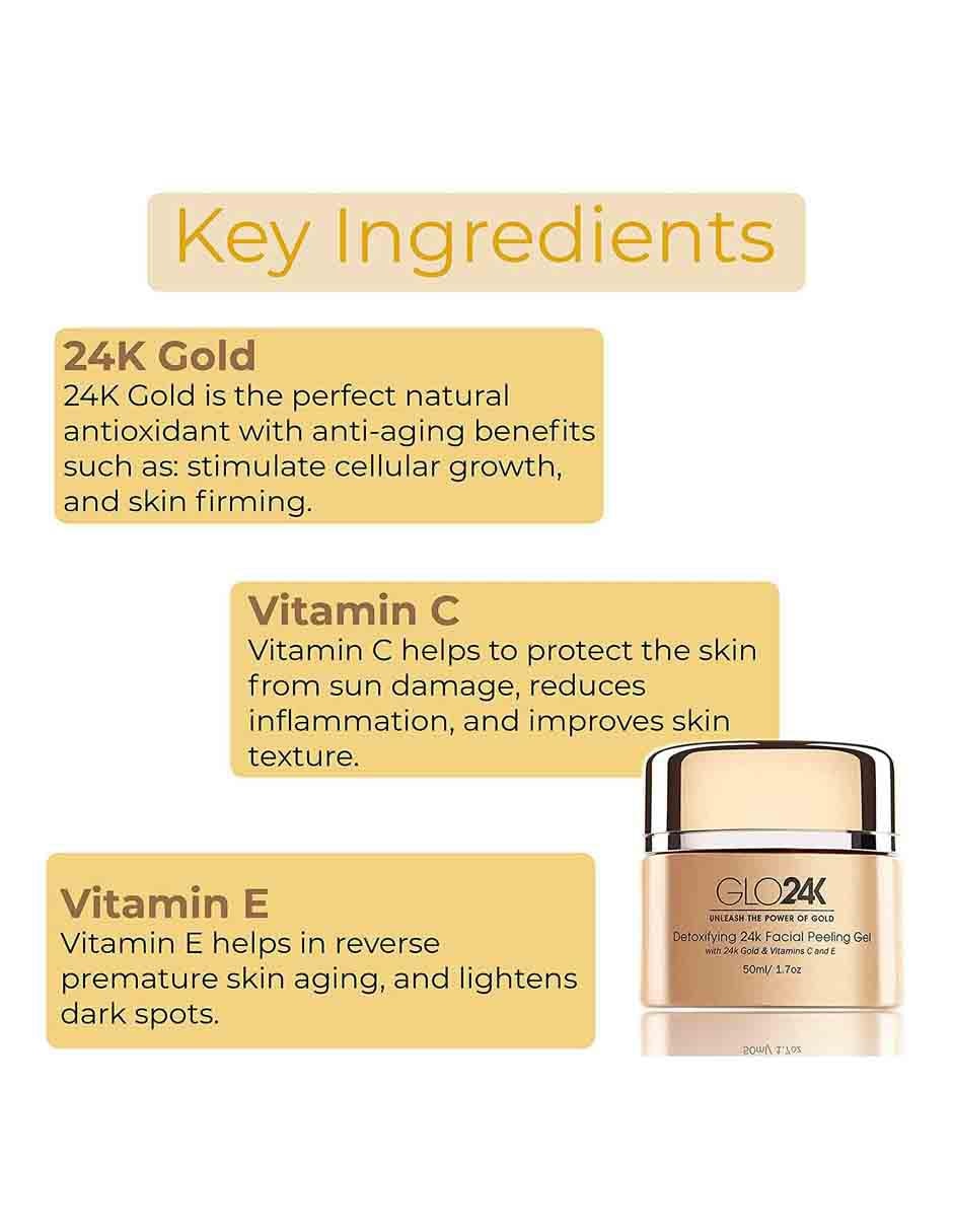Gel exfoliante facial con oro de 24k 4
