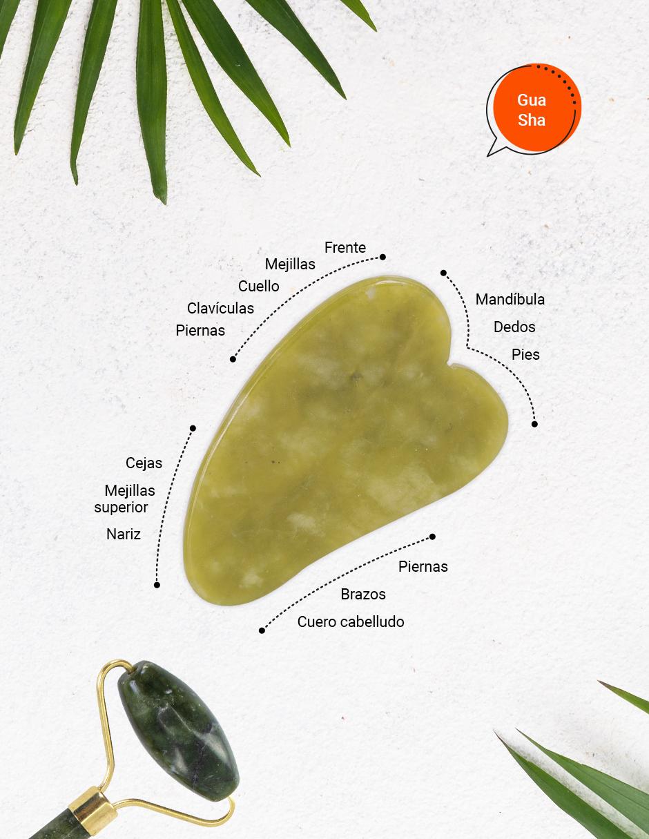 Set rodillo de jade y Gua Sha para masaje facial 4