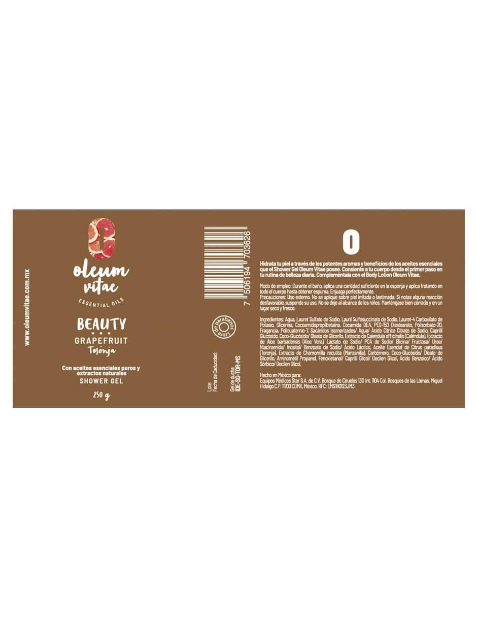 Gel de ducha hidratante con aceite esencial de toronja para piel mixta 3