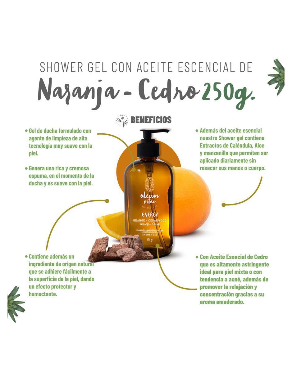 Gel de ducha hidratante con aceite esencial de naranja para piel mixta 2
