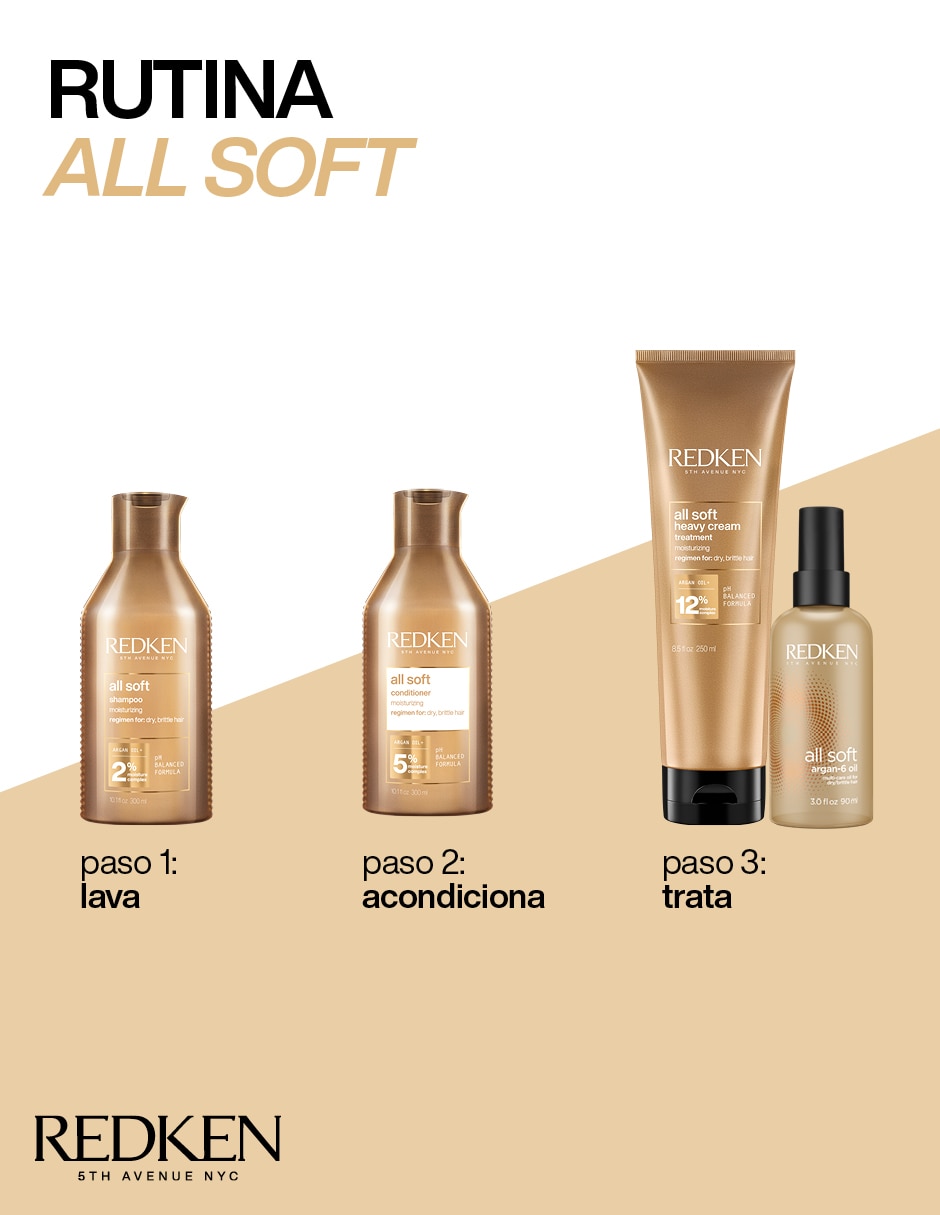 Mascarilla para cabello crespo Extra seco All Soft para hidratar 10