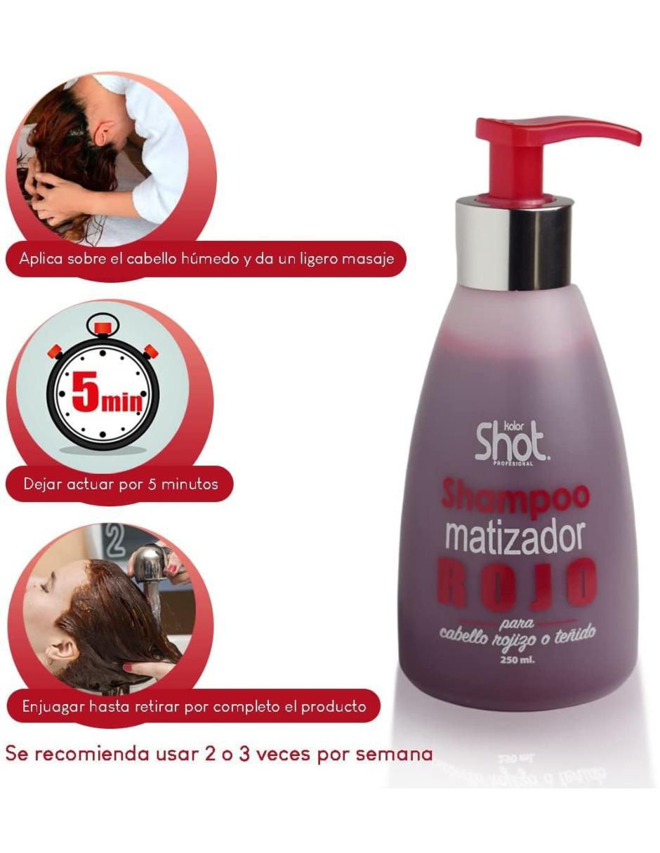 Shampoo para cabello Rojo Kolor Shot 3