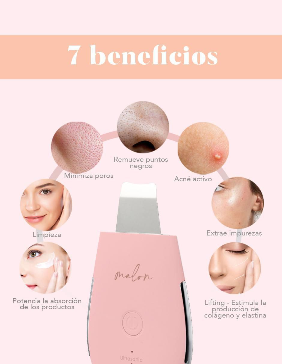 Kit Espátula Ultrasonic + Crema hidratante Melon Beauty 3