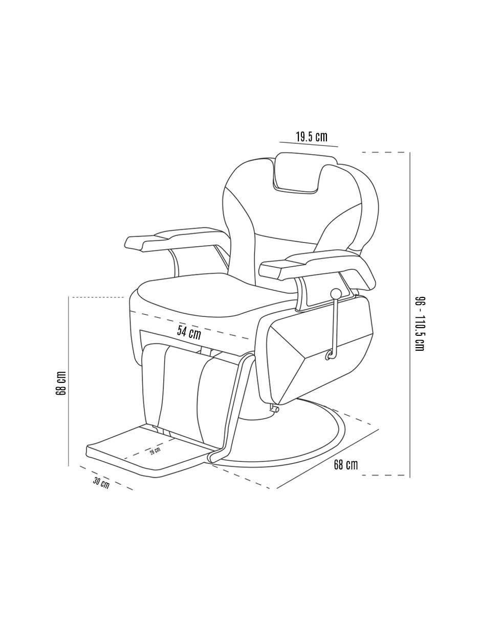 Sillón para barbería estilo clásico renovado de acero 4