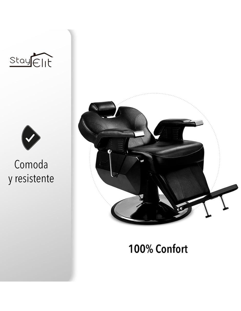 Sillón para barbería estilo clásico renovado de acero inoxidable 2