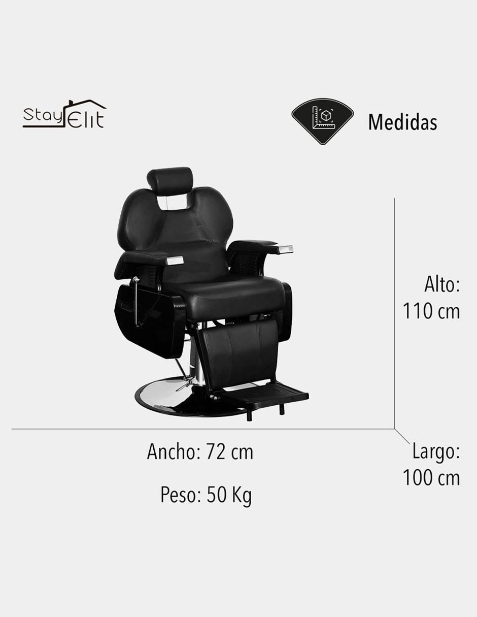 Sillón para barbería estilo clásico renovado de acero inoxidable 5