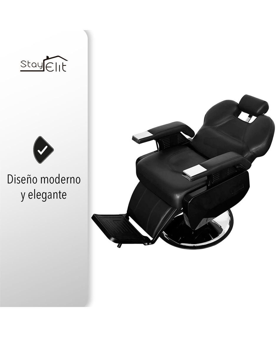 Sillón para barbería estilo clásico renovado de acero inoxidable 3