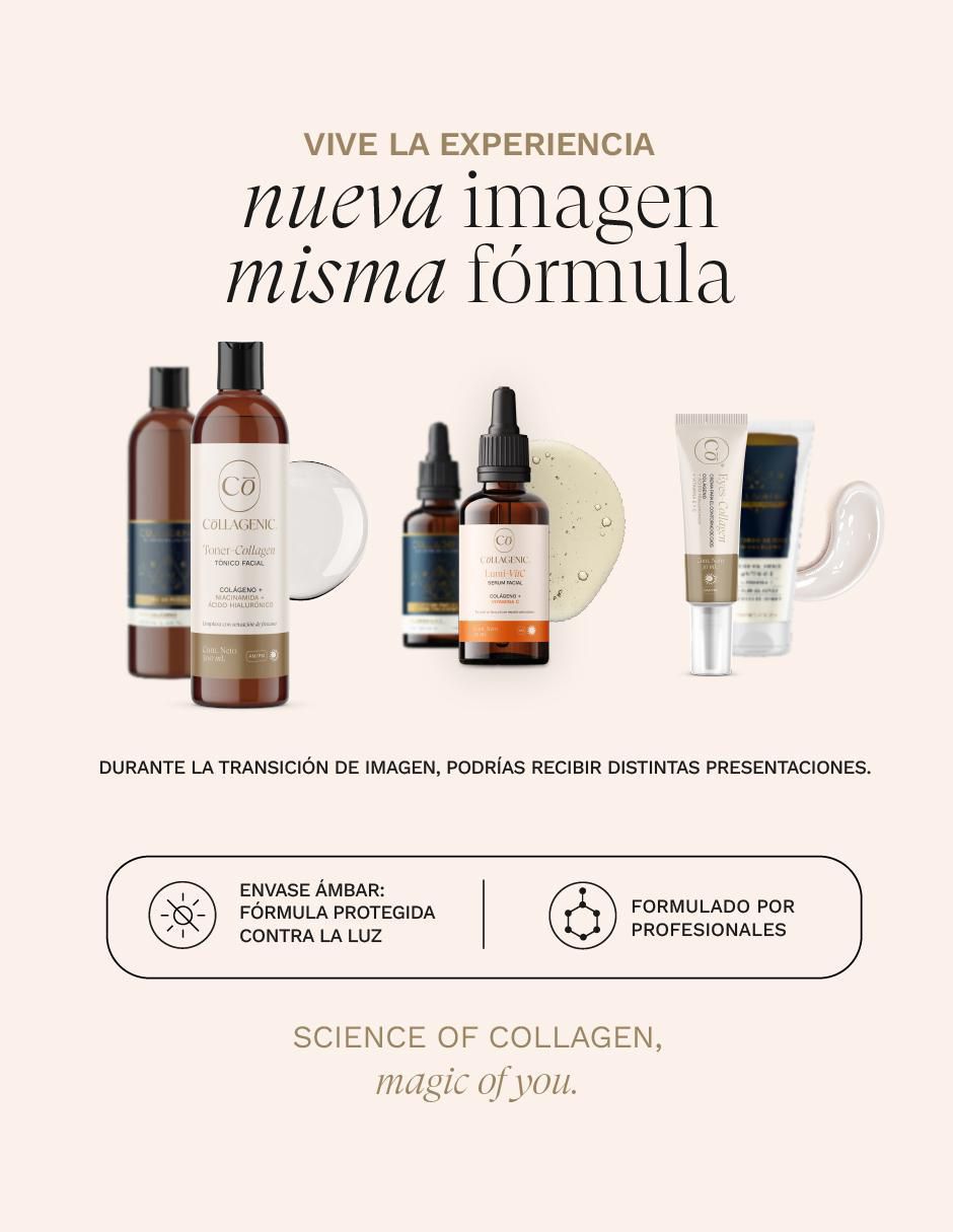 Kit tratamiento facial Set facial : serum + gel limpiador + tonico + contorno de ojos antiedad Collagenic 2