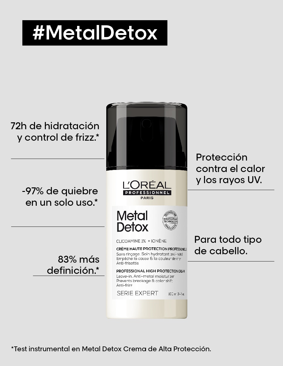 Crema para todo tipo de cabello Metal Detox para antifrizz 2
