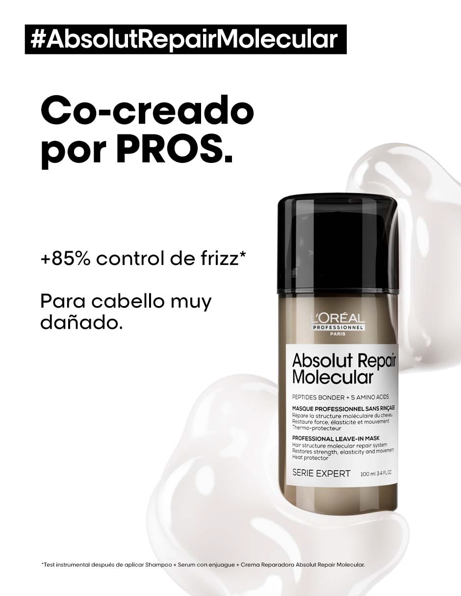 Mascarilla para cabello todo tipo Absolut Repair Molecular para hidratar 6