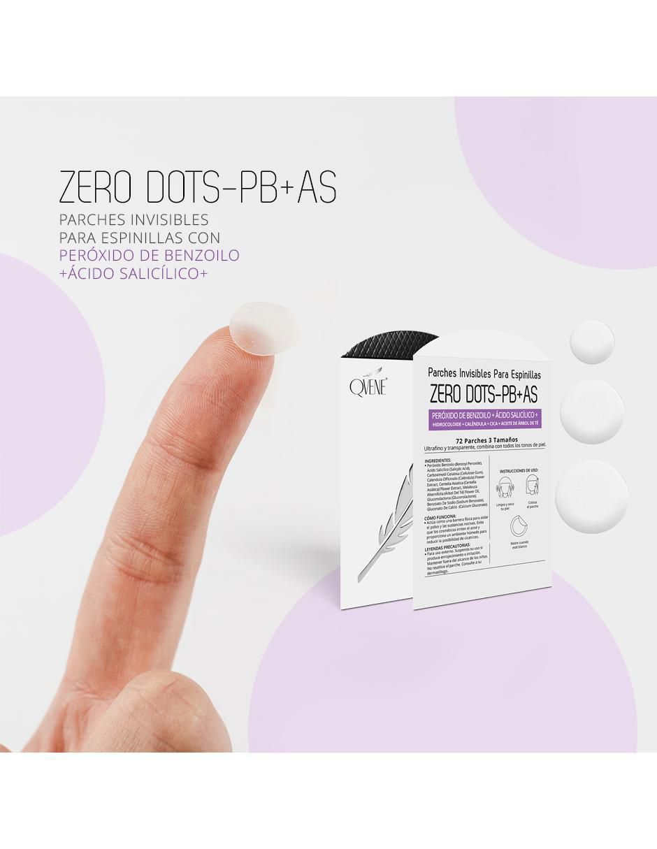 Parches para acné zero dots-pb+as peróxido benzoilo y ácido salicílico 3