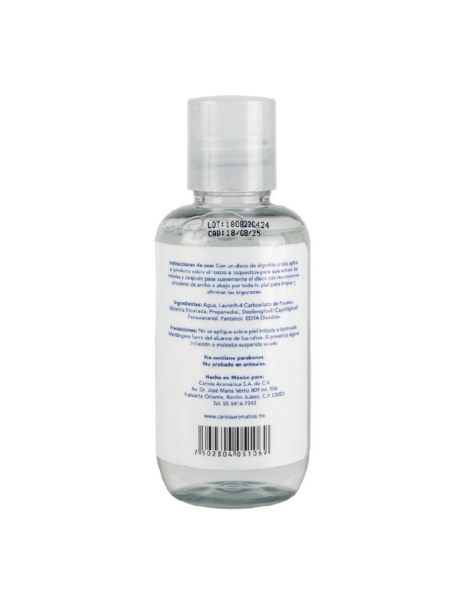 Limpiador facial Agua Micelar 125 ml Caricia Aromática para desmaquillar