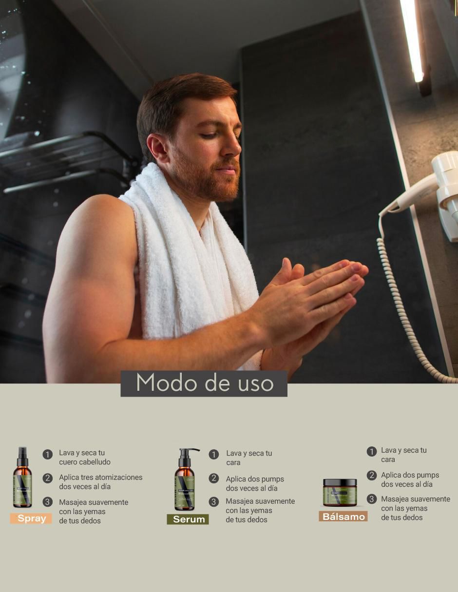 Tratamiento para barba y cabello crecimiento 3