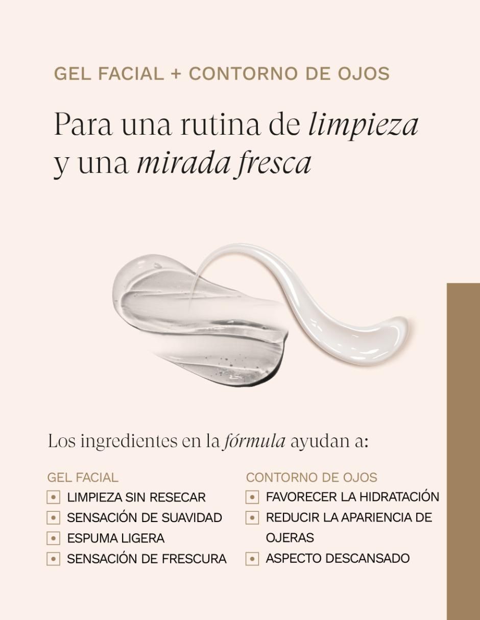 Kit tratamiento facial limpieza e hidratación facial contorno de ojos 25ml + jabón en gel 500ml antiedad 5