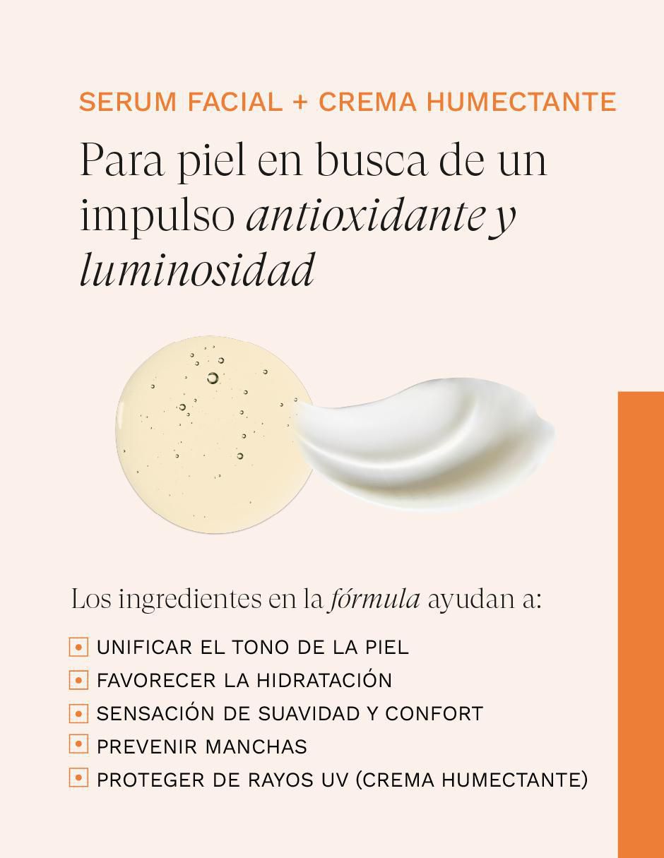 Kit tratamiento facial aclarante sérum +crema antiedad 5
