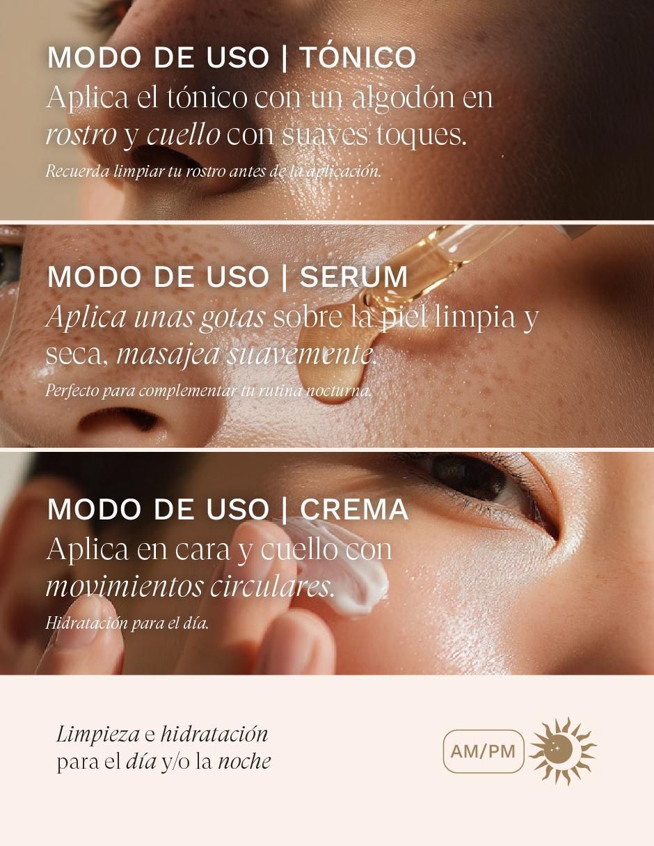 Kit de tratamiento facial antiedad niacinamida: tónico, crema nocturna y serum antiedad 10