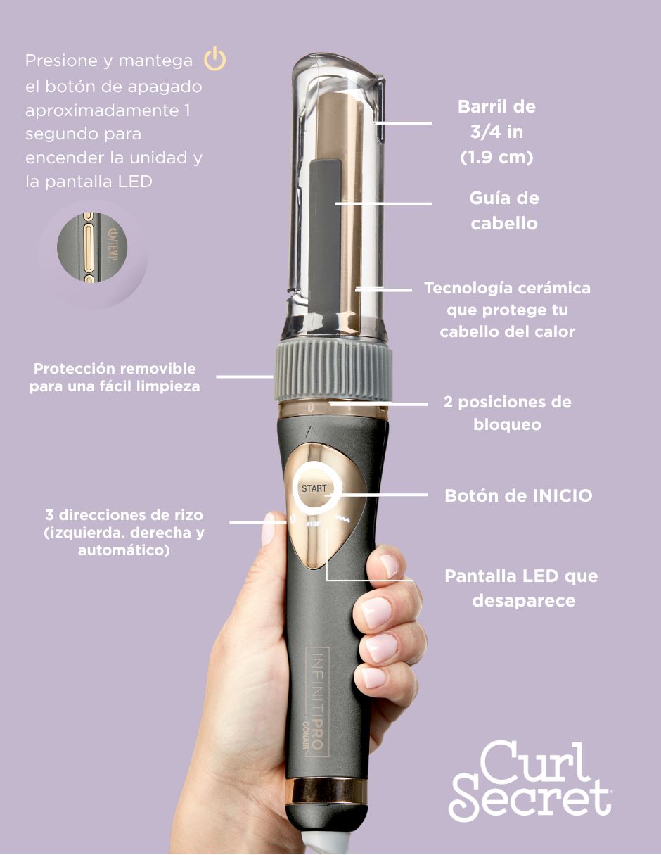 Rizadora de cabello Cd1031es 19 mm de cerámica 7