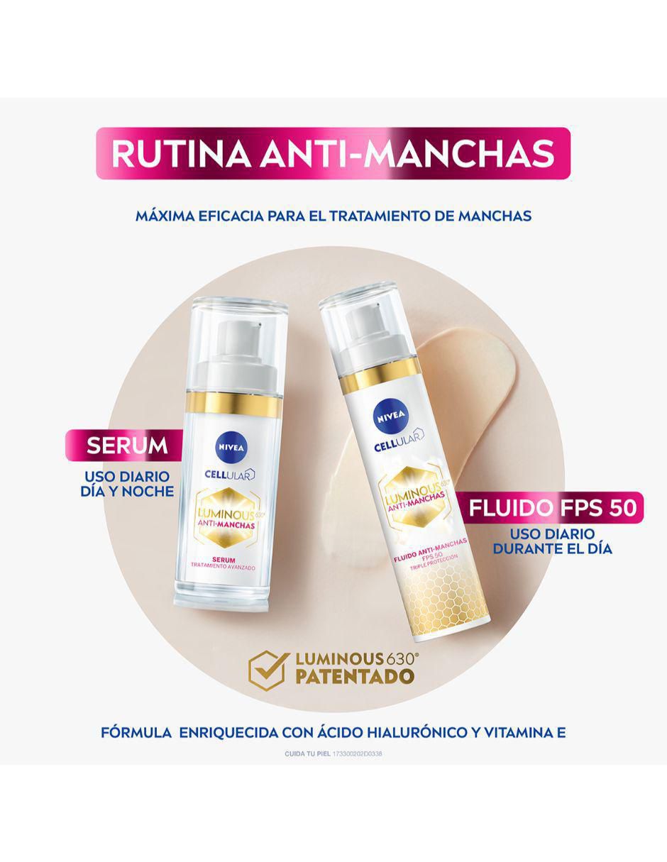 Set Crema hidratante de FPS 50 Serum Antimanchas Luminous Nivea 7