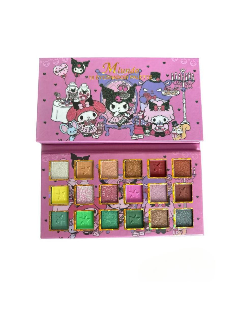 Paleta de sombras para ojos Likëpink Kuromi and Friends 18 tonos