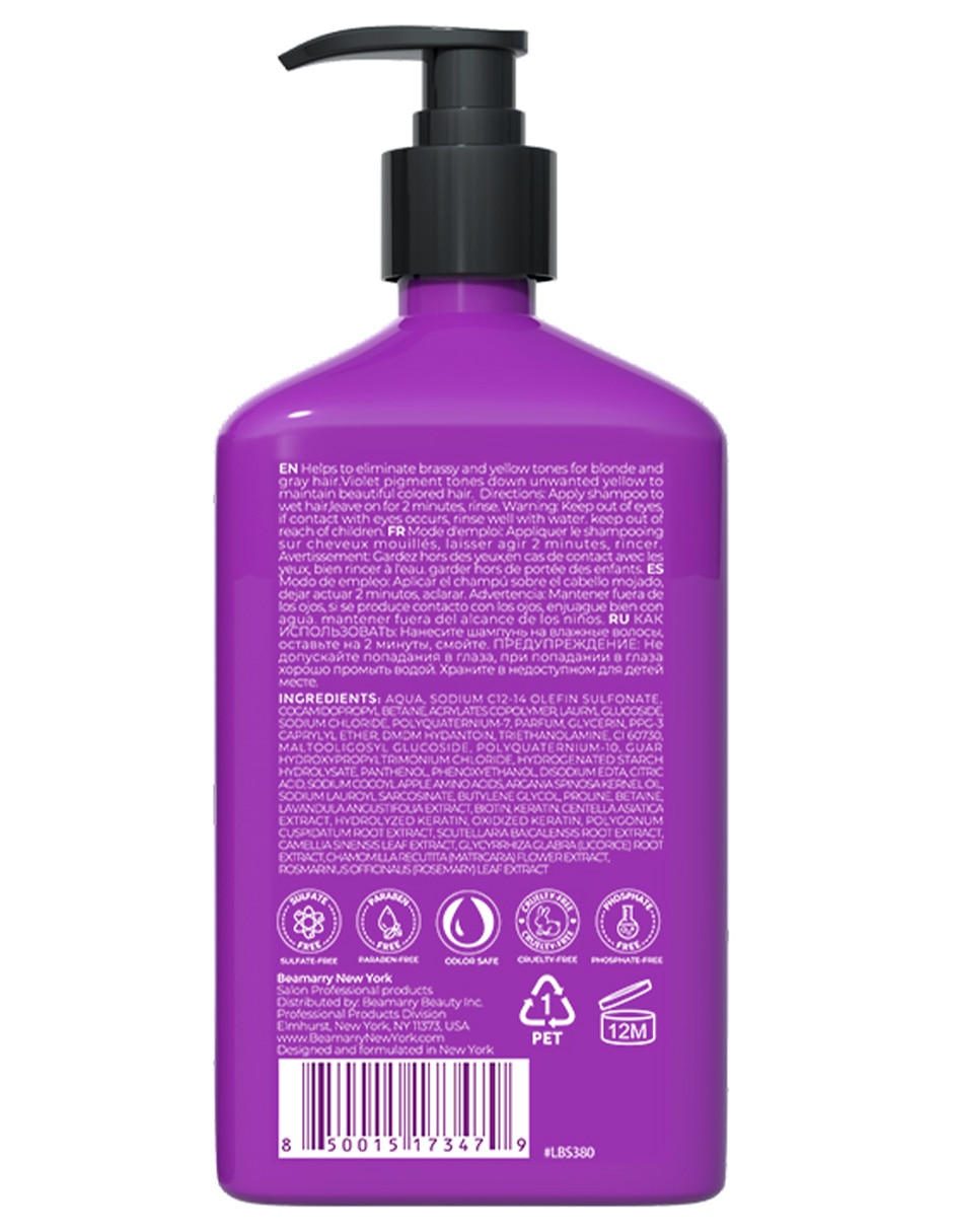 Shampoo matizador de canas para cabello para Rubios o Grises 380 g 2