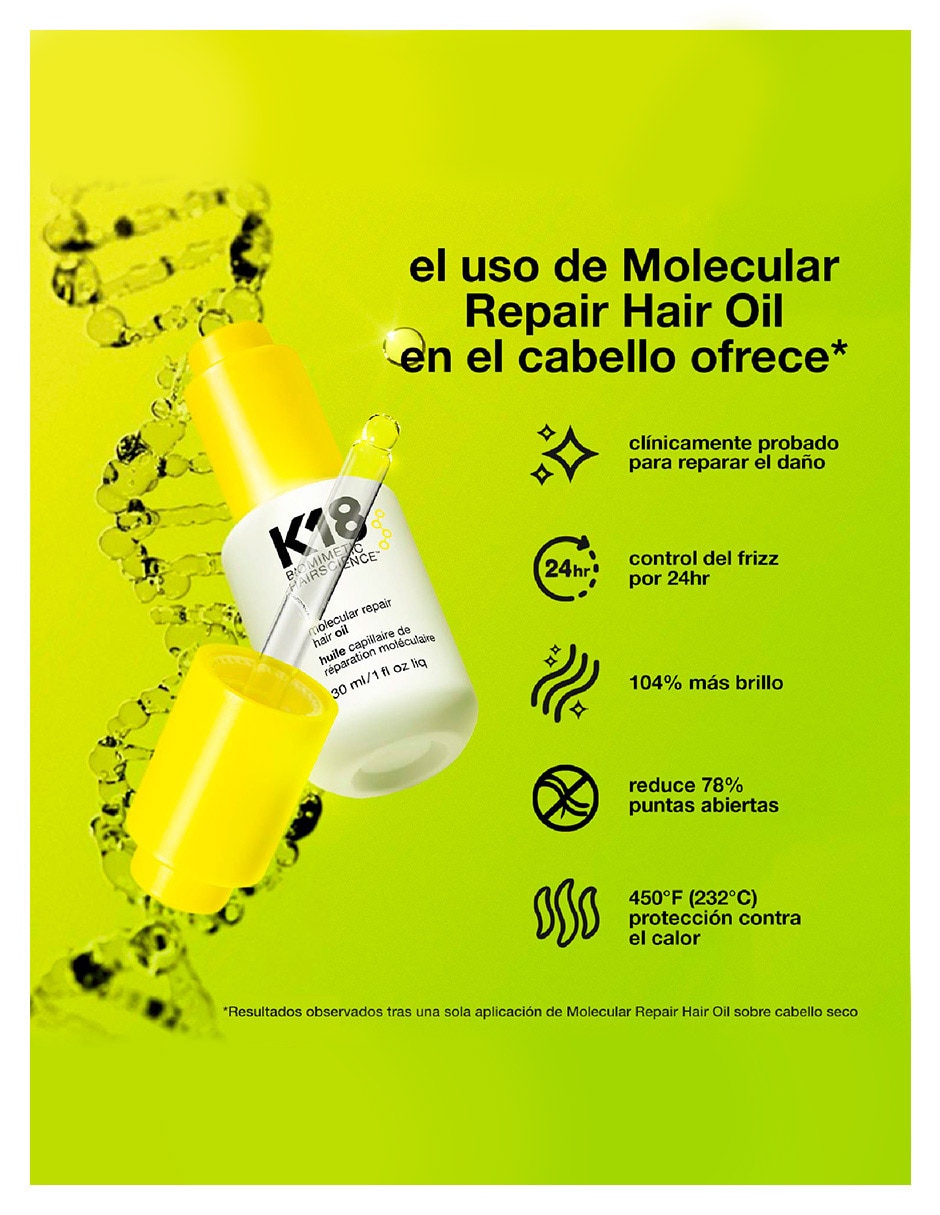 Aceite Molecular Repair Hair Oil K18 30 ml 2