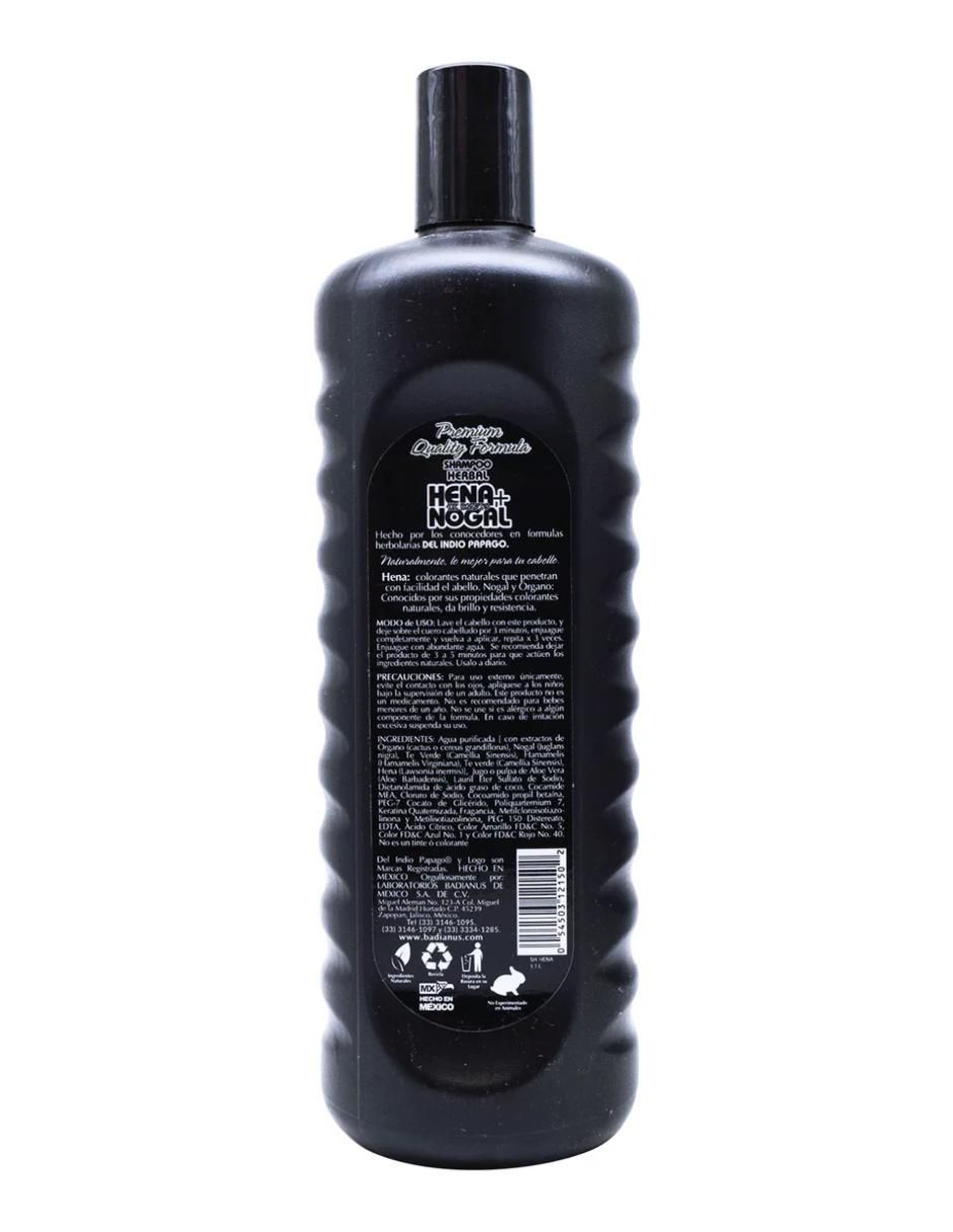 Shampoo matizador de canas para cabello Hena y Nogal 2