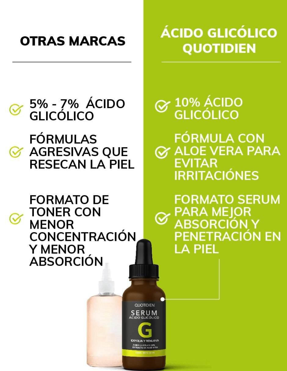 Sérum exfoliante facial Acido Glicólico + aloe vera y glicerina skin care suero facial piel normal 4