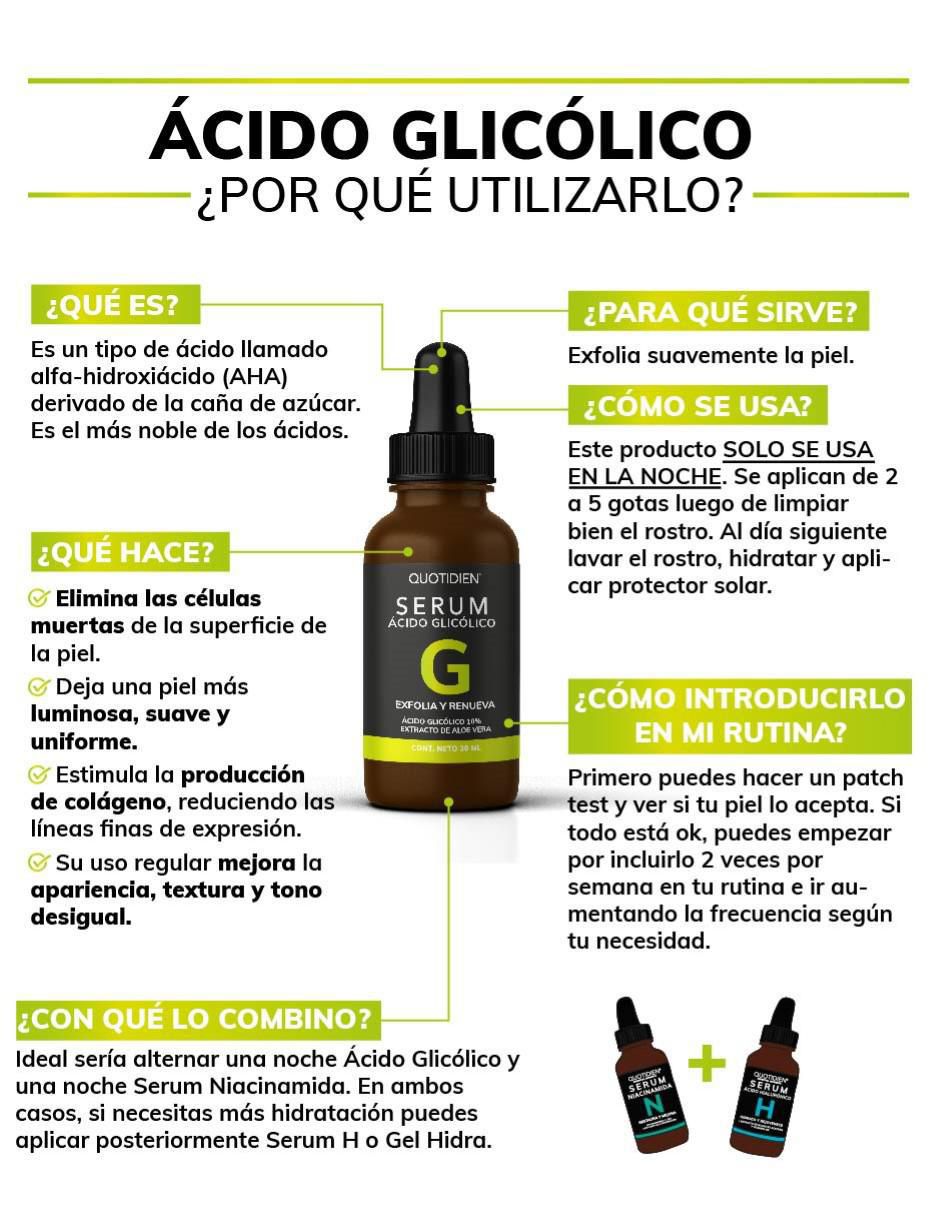 Sérum exfoliante facial Acido Glicólico + aloe vera y glicerina skin care suero facial piel normal 5