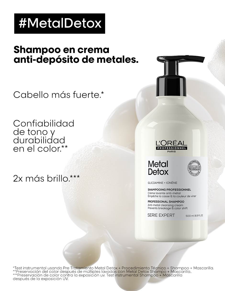 Shampoo reparador para cabello anti- depósito de metales 500 ml 2