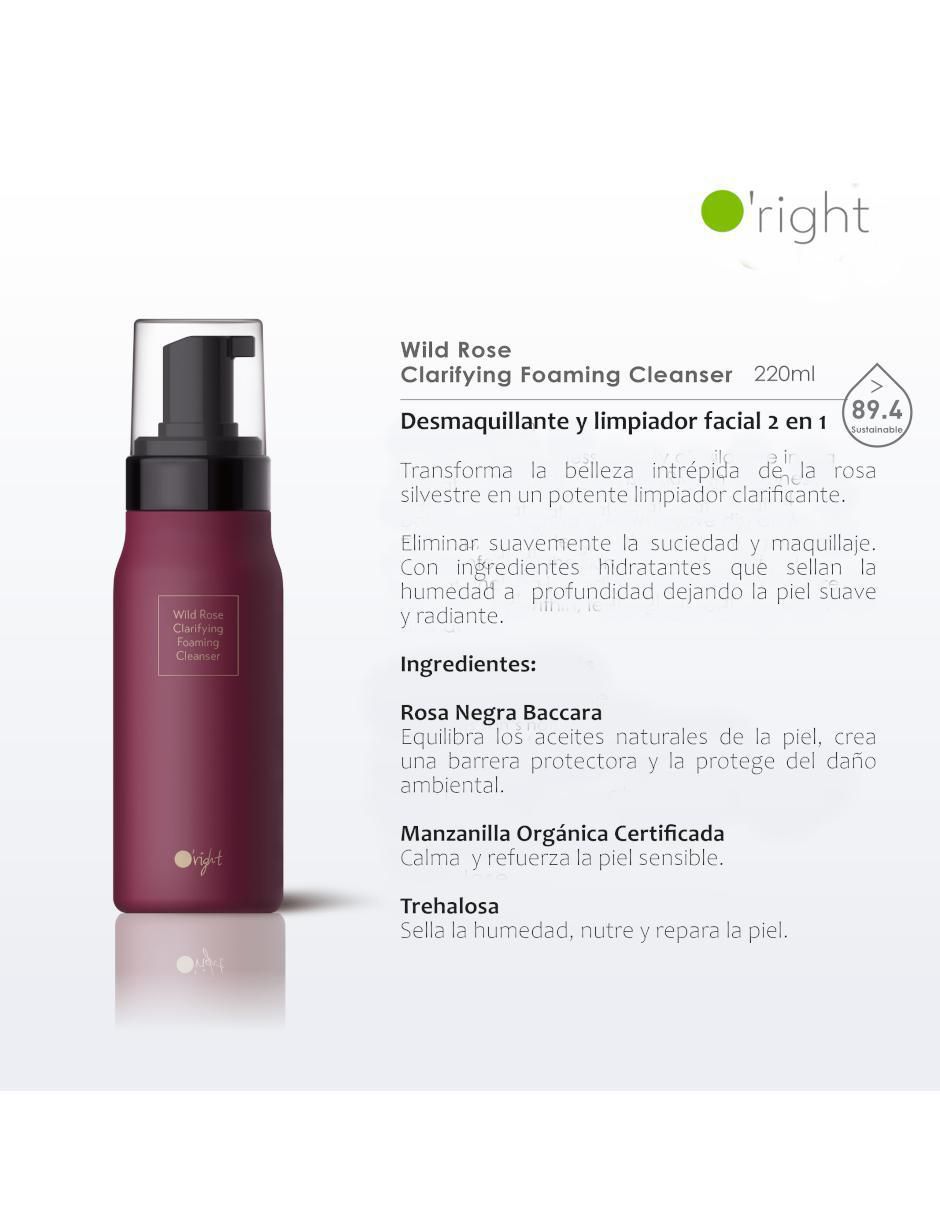 DesmaquillanteLimpiador Espumoso Clarificante Wild Rose 220ml