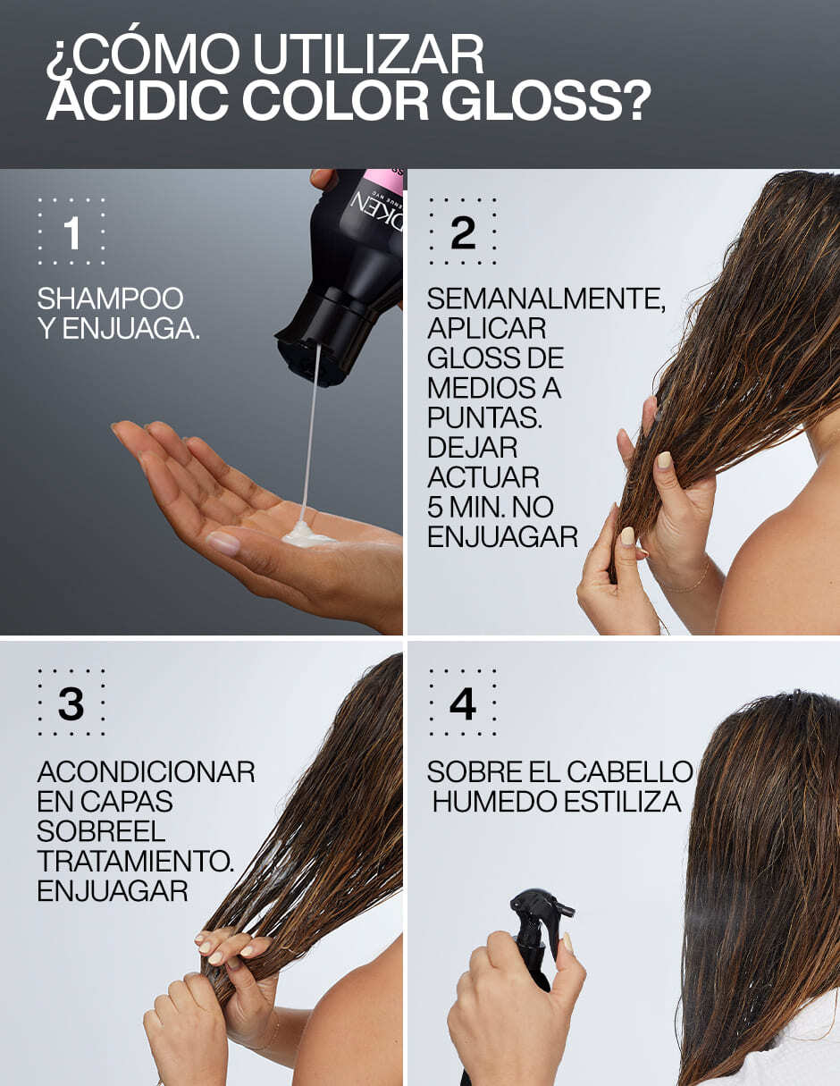 Shampoo protector de color para cabello todo tipo Acidic Color Gloss 300 ml 9
