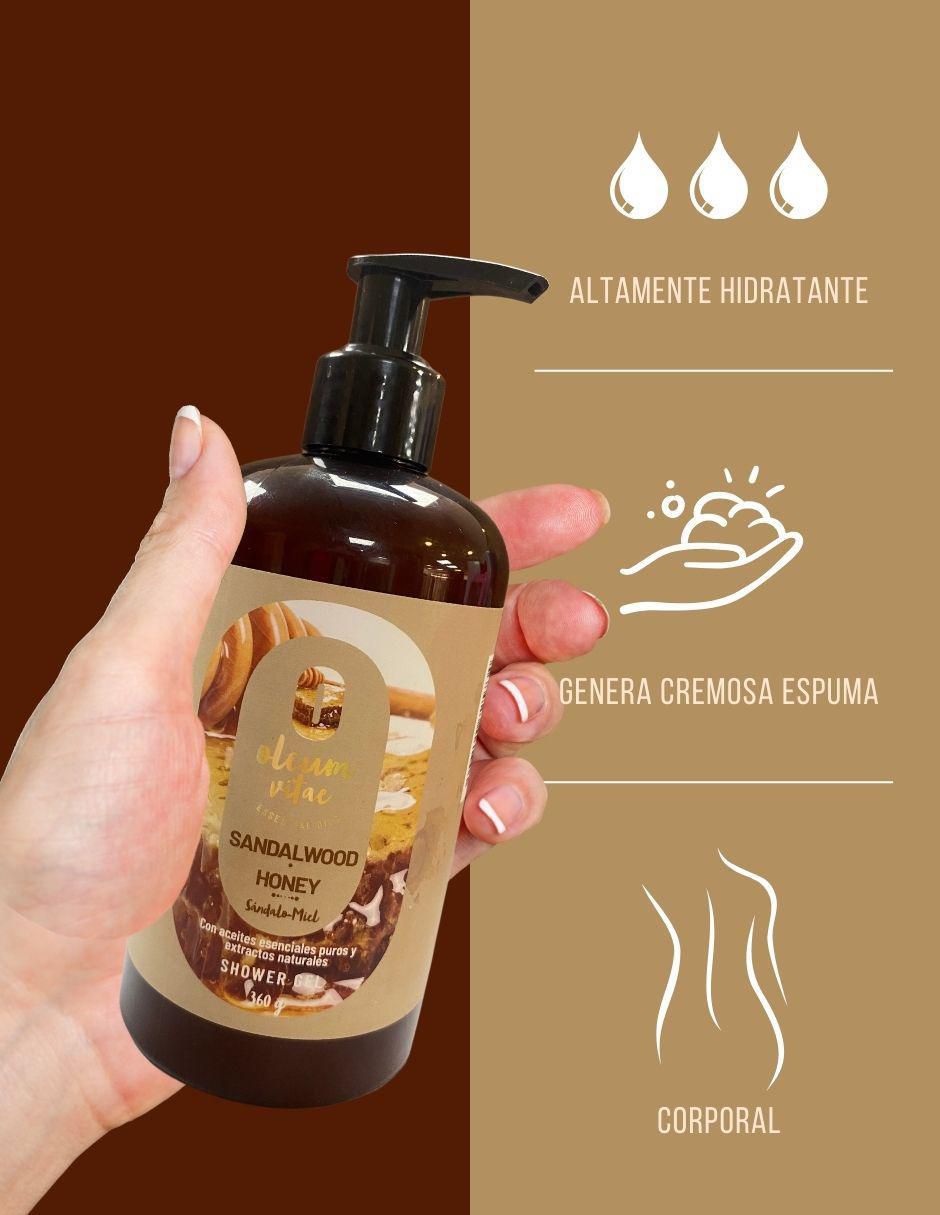 Gel corporal Limpiador con Aceite Esencial De Sándalo Miel 3