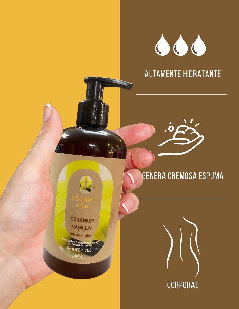 Gel corporal Hidratante Aceite Esencial de Geranio Vainilla 2