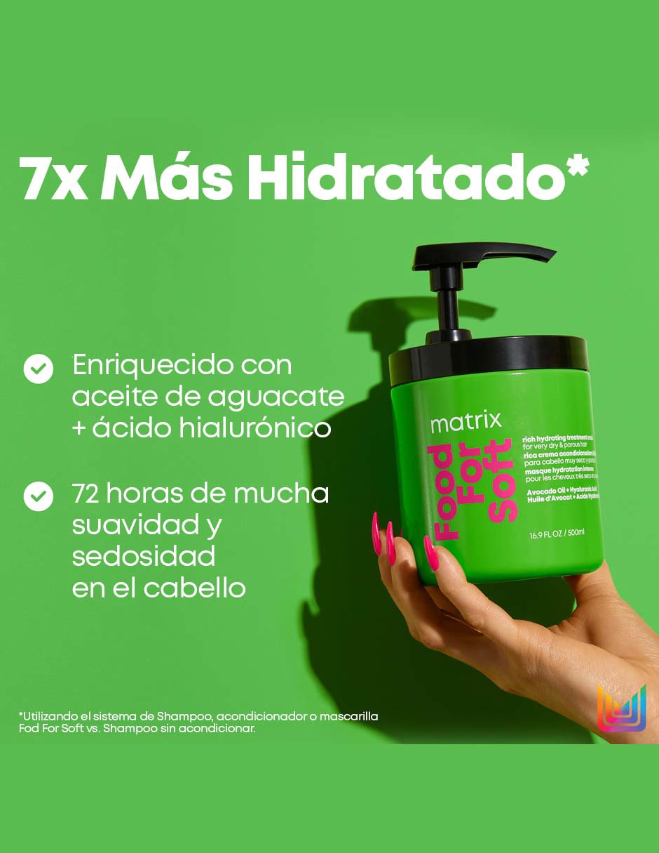 Mascarilla para hidratar y suavizar el cabello seco para hidratar Food For Soft 4