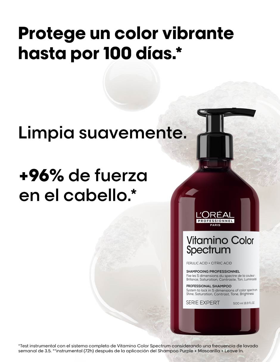 Shampoo protector de color para cabello Vitamino Color Spectrum 500 ml 2