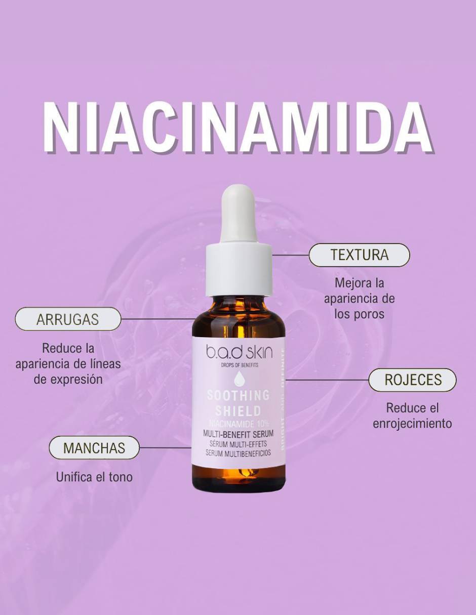 Sérum niacinamida facial Drops of Benefits de piel normales y sensibles 4