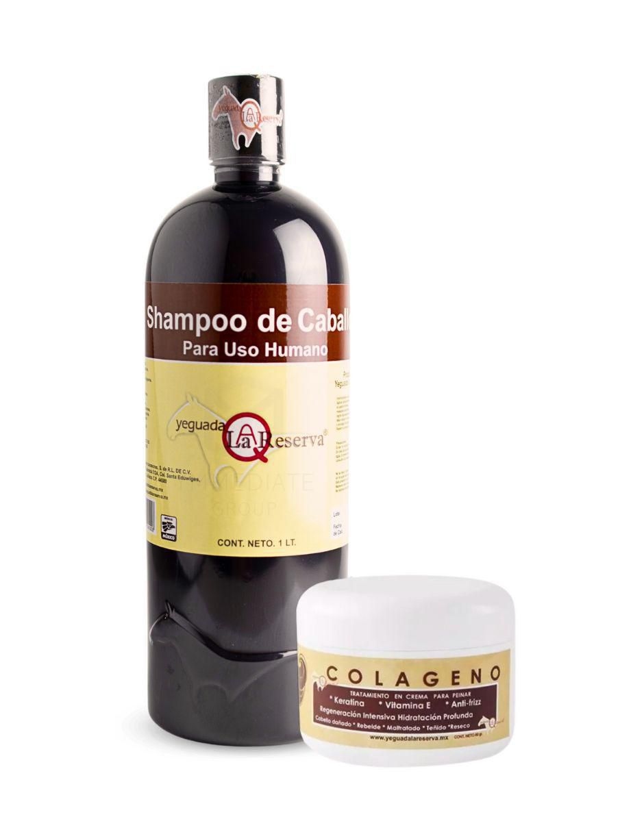 Set capilar Shampoo De Caballo Negro + Colágeno Chico para todo tipo 2 piezas
