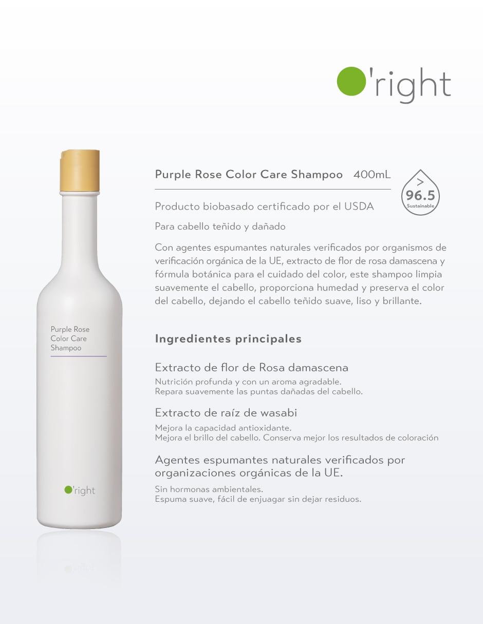 Shampoo protector de color para cabello Purple Rose 400 ml 2