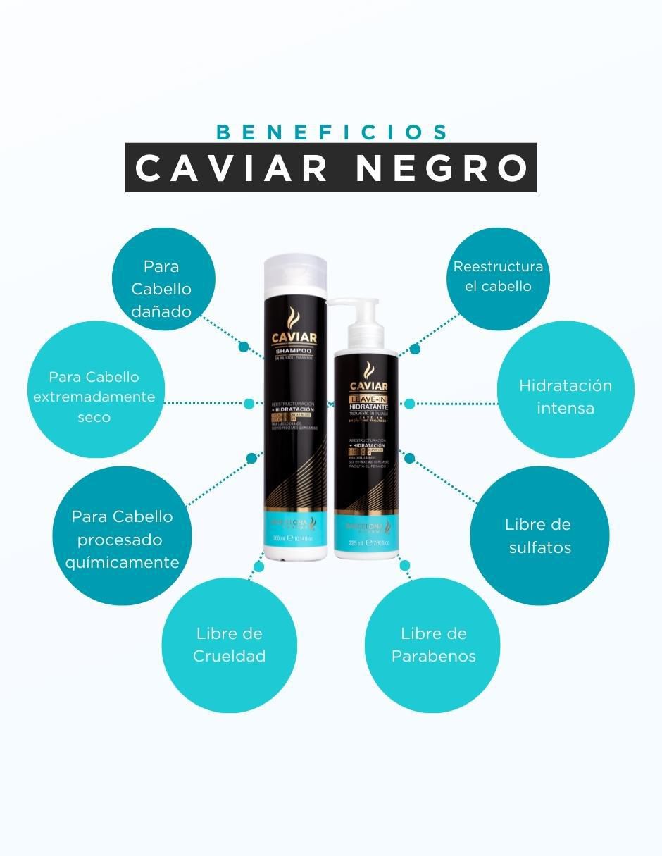Kit tratamiento capilar Caviar Reestructurante Shampoo + Leave In reparador 6